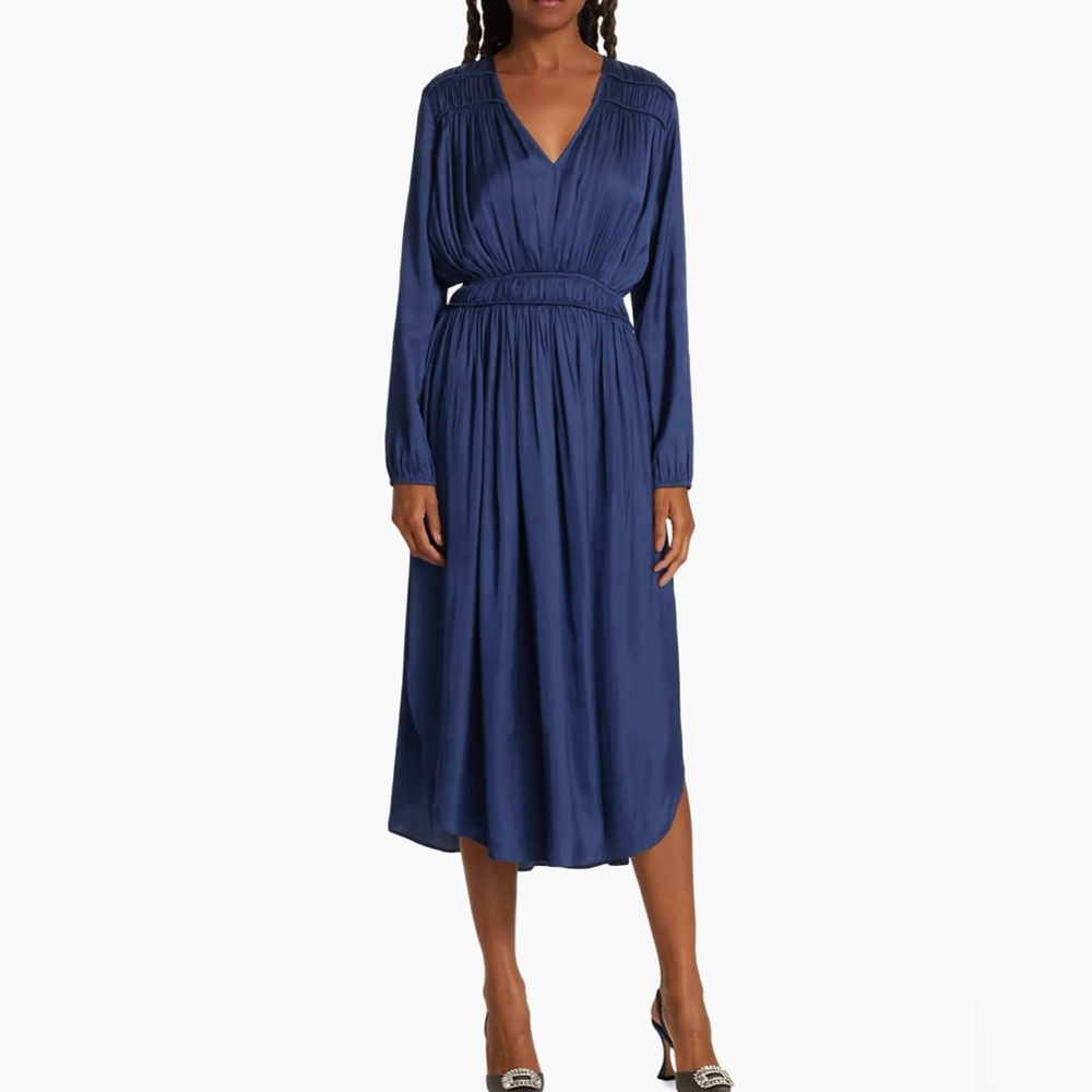 Elie Tahari navy long sleeve dress